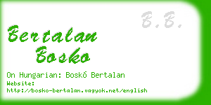 bertalan bosko business card